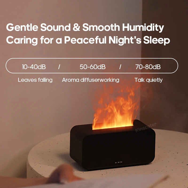 Aroma Diffuser Simulation Colorfull Flame Air Humidifier Can add Essential Oil Timing Setting Ultrasonic Cool Mist Maker Fogger