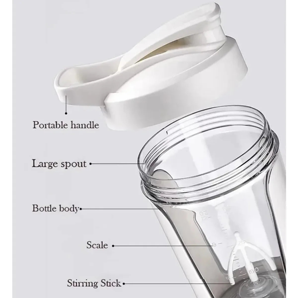 Electric Protein Shaker Cup, USB Rechargeable Protein Shake Blender, Portable Blender, Automatic Blender