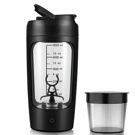 500ML Electric Shaker Bottle USB C Rechargeable Automatic Mixer Black-0